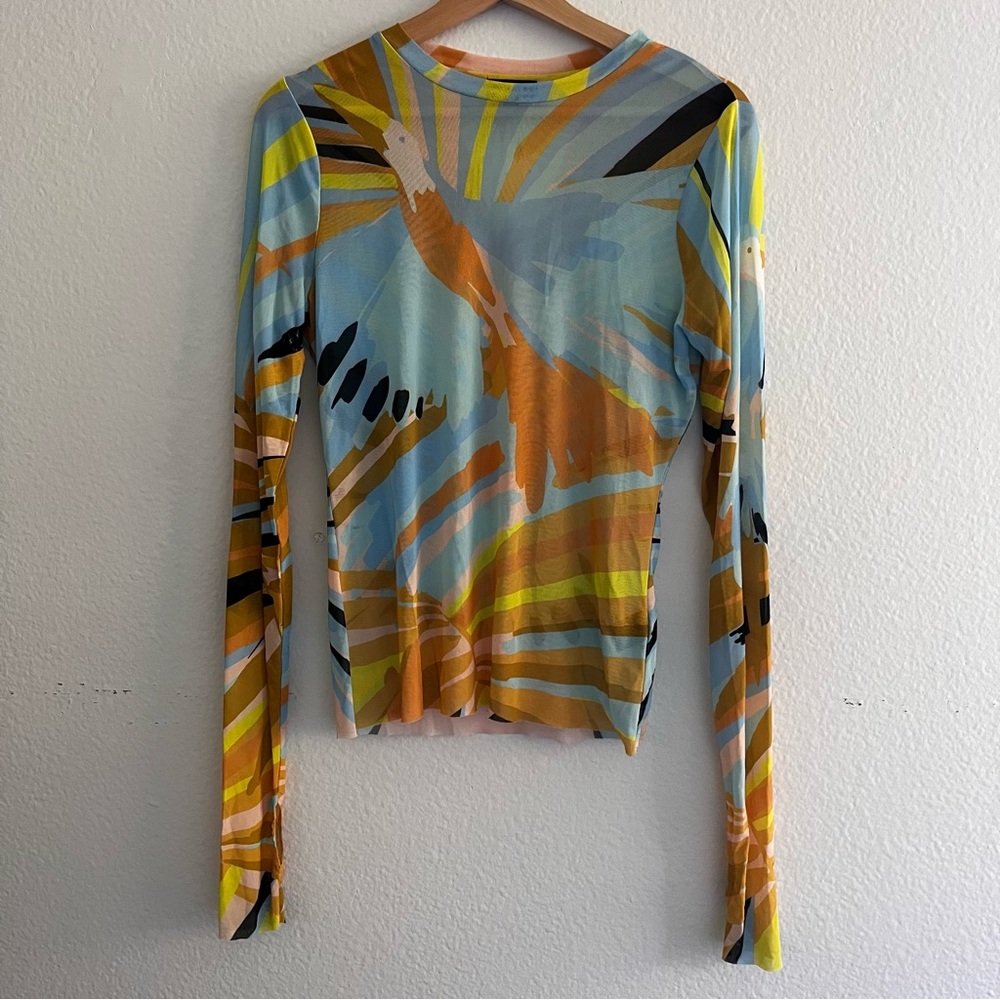 AFRM Kaylee Print Mesh Top in Birds of Paradise